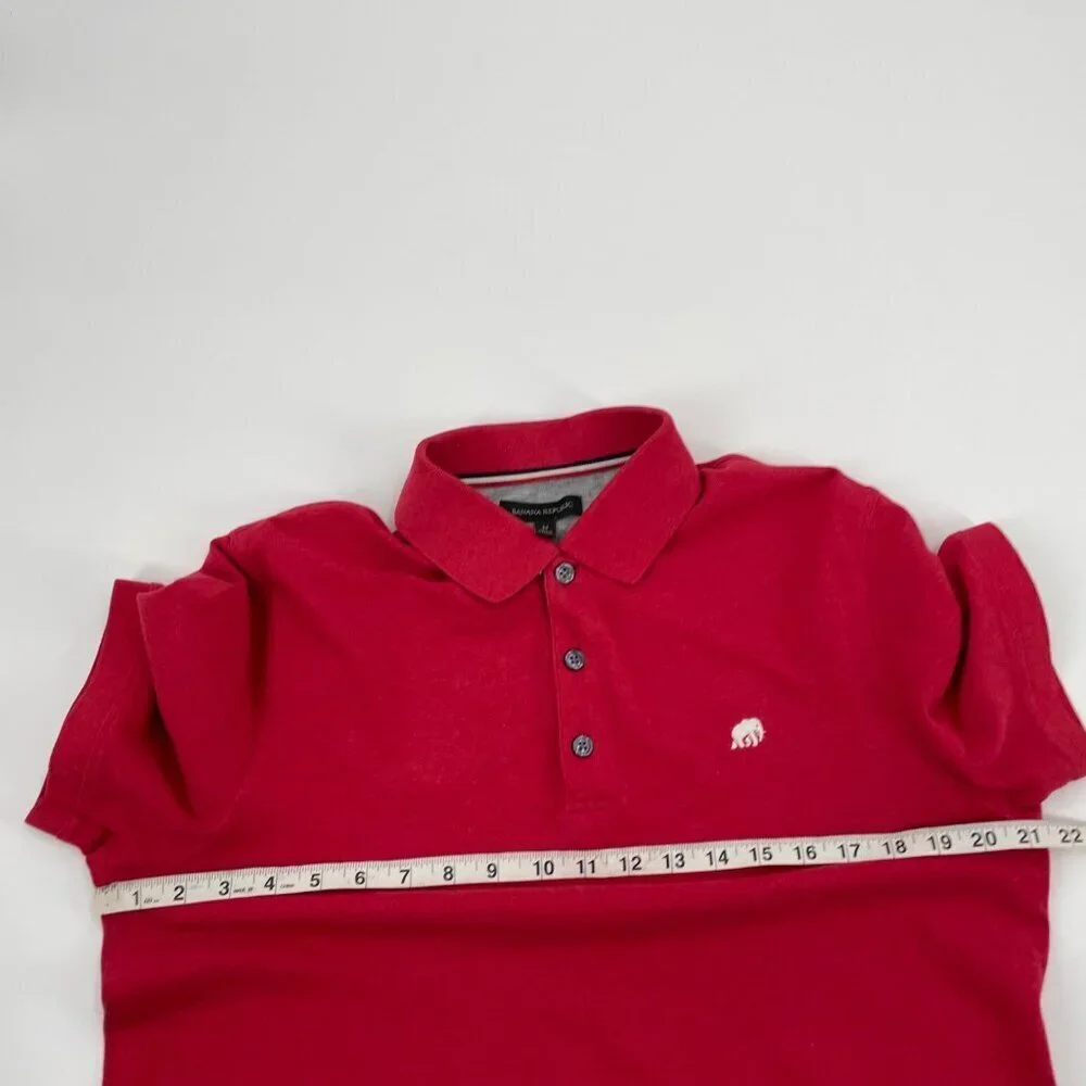 LOT of 3 Banana Republic Fitted Short Sleeve Polo Shirts Mens Medium Classic